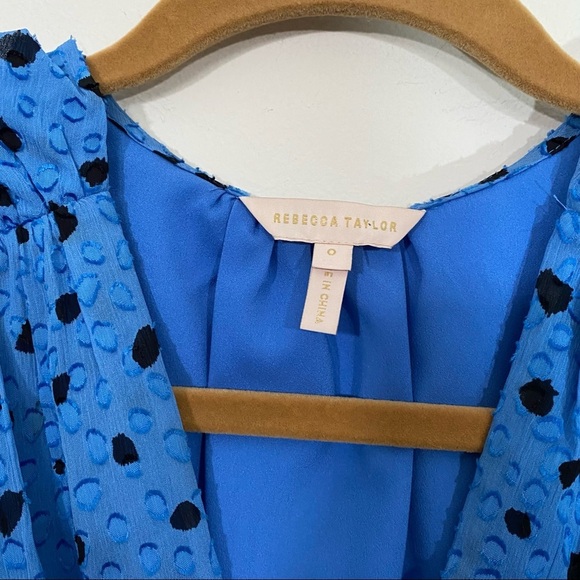 Rebecca Taylor Nova Dot Clip Silk Wrap Dress 0 - Picture 8 of 11